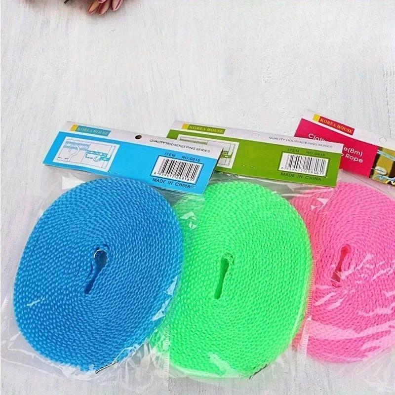 

Набор из 1 предмета расширяемой нейлоновой бельевой веревки без сверления - веревки для сушки одеял и белья для дома и улицы 5m