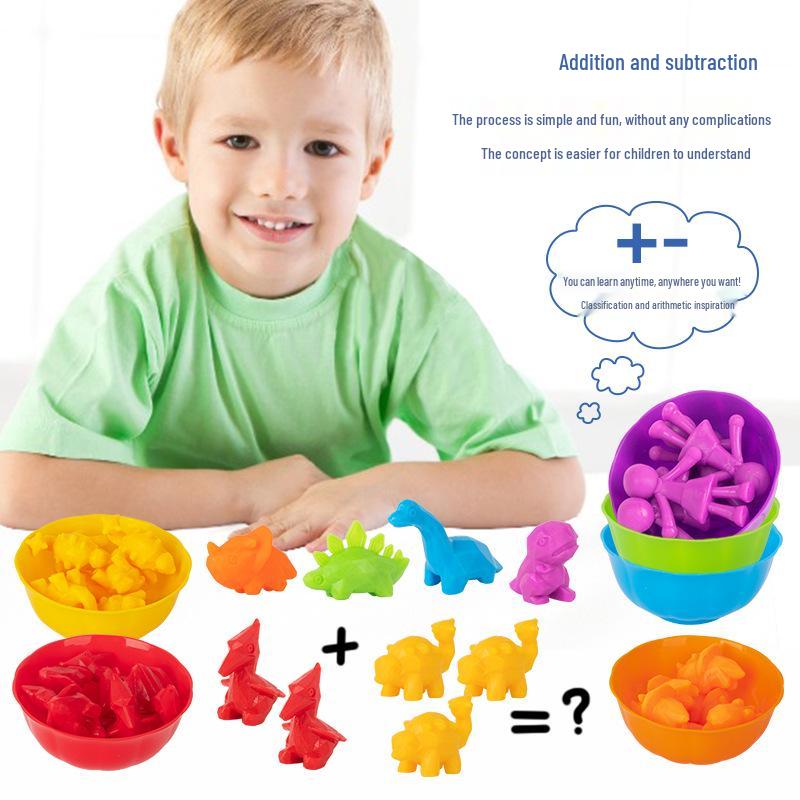Children's Rainbow Counting Sorting Cups - Soft Rubber Early Education Puzzle Toy