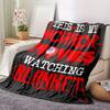 Halloween Horror Movie Blanket Black Red Eyeball Print Soft Plush Spooky Design Home Decor Sofa Couch Movie Night Watching Gift