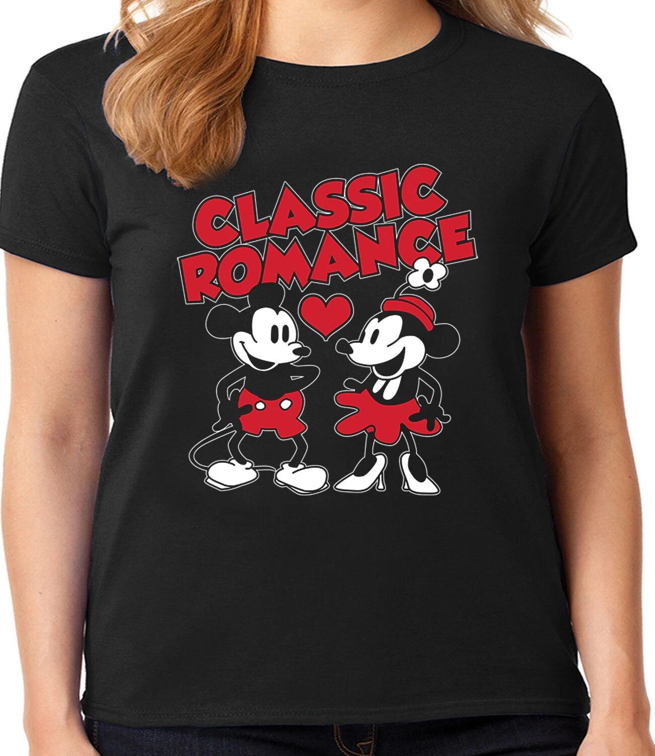 Cartoon Mouse T-shirt Womens Ladies Tee Shirt Valentines Day Tee Shirts Women XXXL