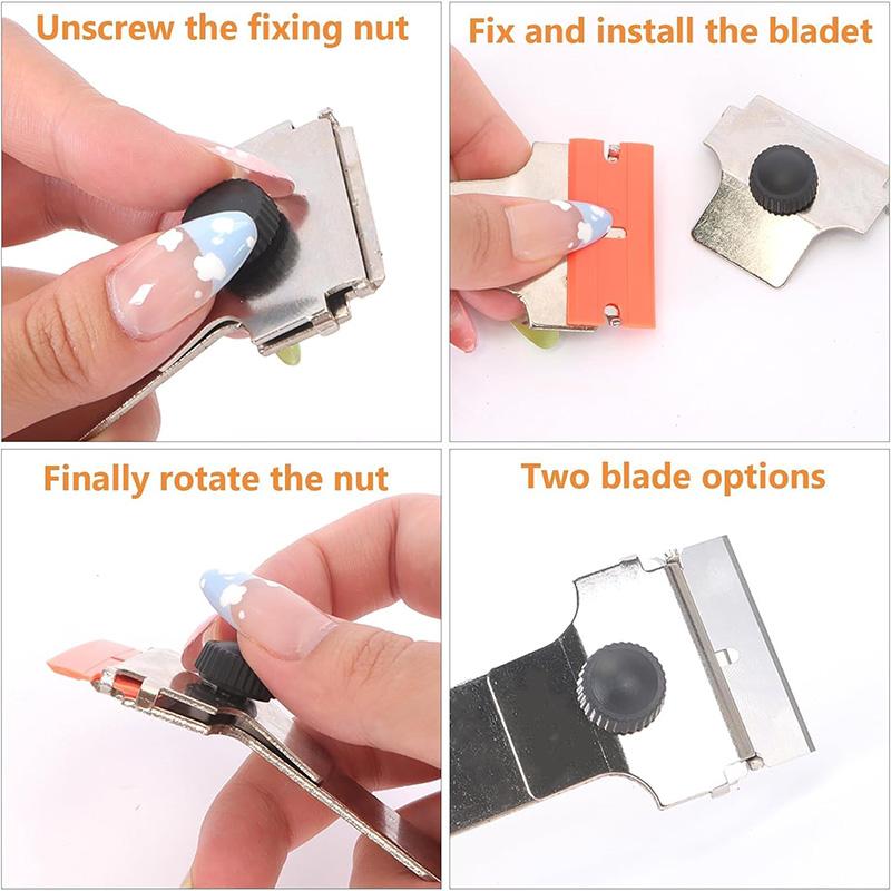 Multi-Purpose Long Handle Scraper With Blades Adhesive Remover Cleaning Scraper for Removing Glue Decal Car Window Glass Scraper