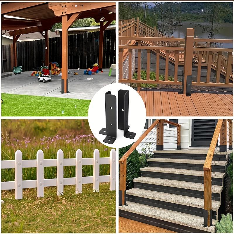 Adjustable Deck Post Anchor Bracket 2pcs Set Suitable for 1.5x1.5-2x2-2x4-4x4 Posts Heavy-Duty Metal Support for Wooden Fences and Gazebos