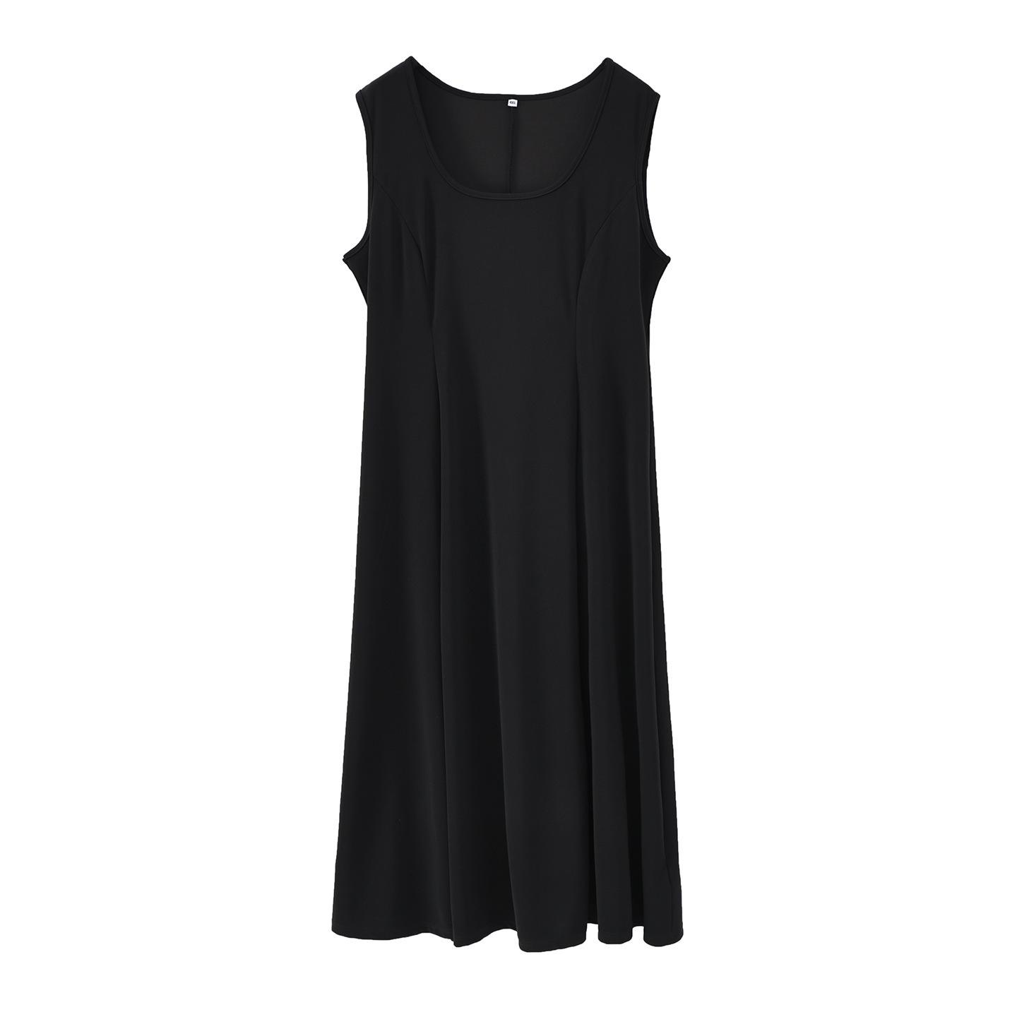 

Plus Size U-Neck Waist-Cinching Sleeveless Midi Dress - 2026 Summer Collection 3XL (176-198 lbs)