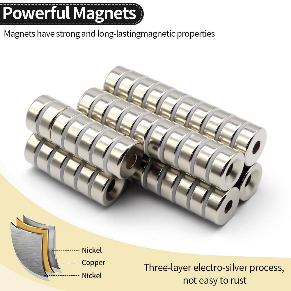 20x8-6mm Super Strong Neodymium Magnet N35 NdfeB Permanent Magnetic imanes Round With Holes Powerful Magnets Refrigerator Magnet