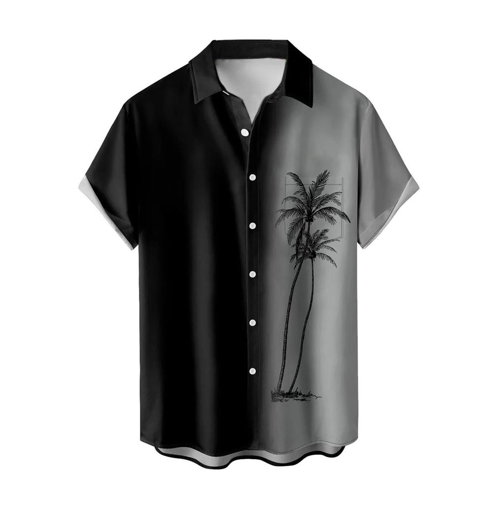 Men'S Hawaiian Vacation Casual Short Sleeve Shirt 3D Printed Fashion Loose Lapel