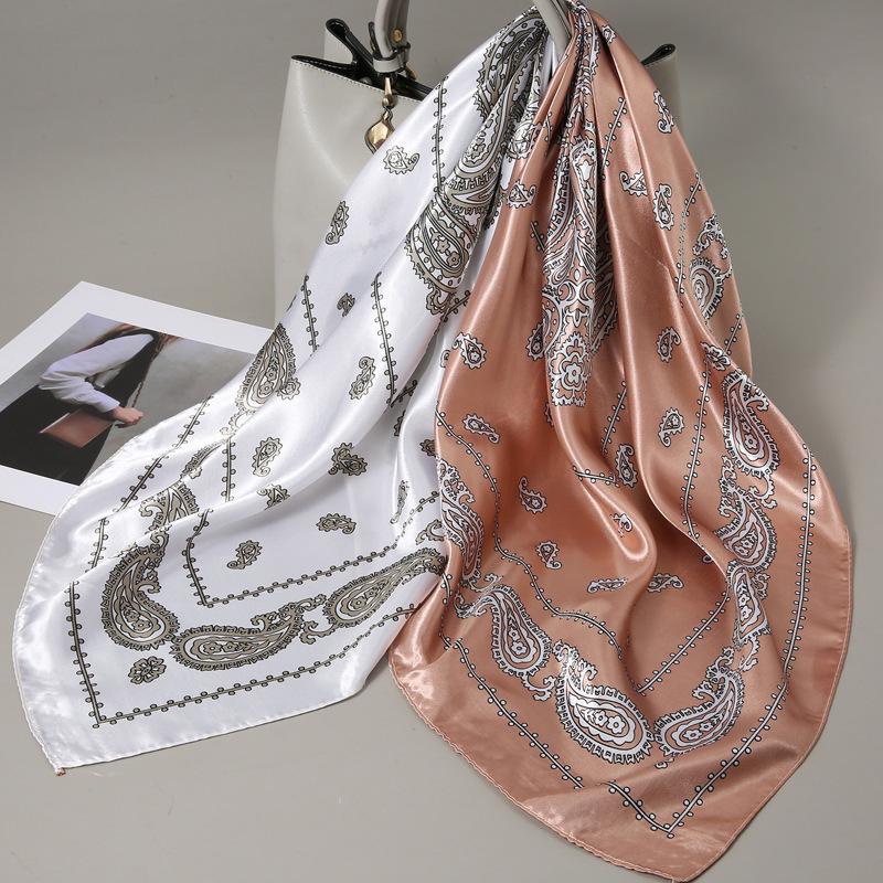 90 Square Scarves, Silk Scarves, Women's New Spring and Summer High-end Sense Versatile, Thin Scarves, Shawls Outside