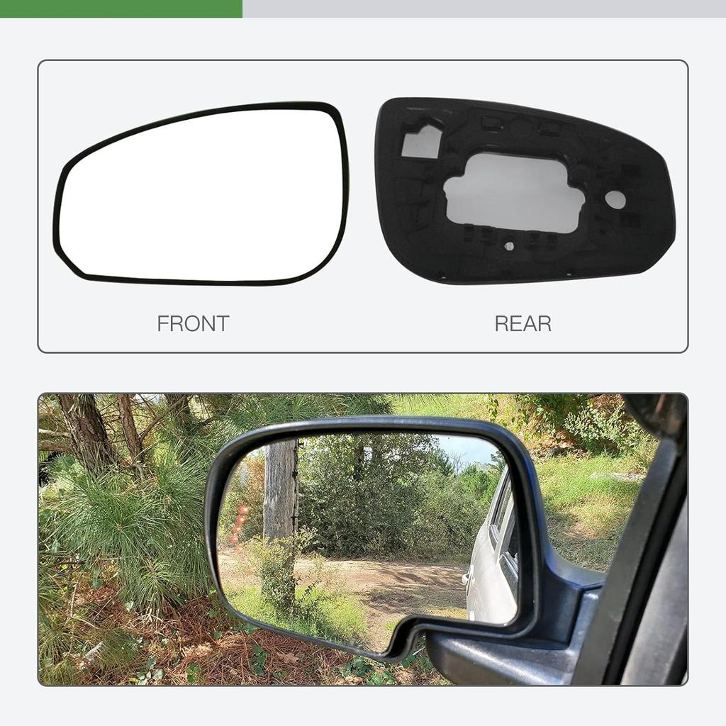 SCITOO Driver Side Mirror Glass Compatible with 2004-2008 For NISSAN MAXIMA W/O HEATED Chrome Flat Left Exterior Mirror Glass With Backing Plate
