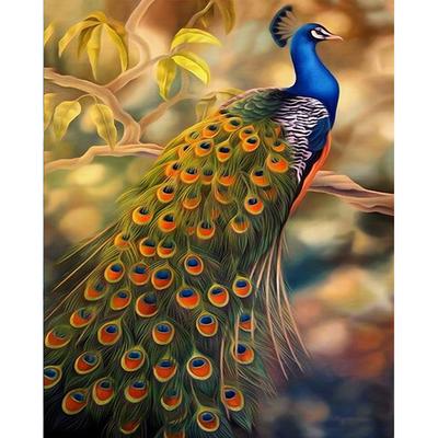 Trapano rotondo completo 5D pittura diamante fai da te animale pavone ricamo punto croce