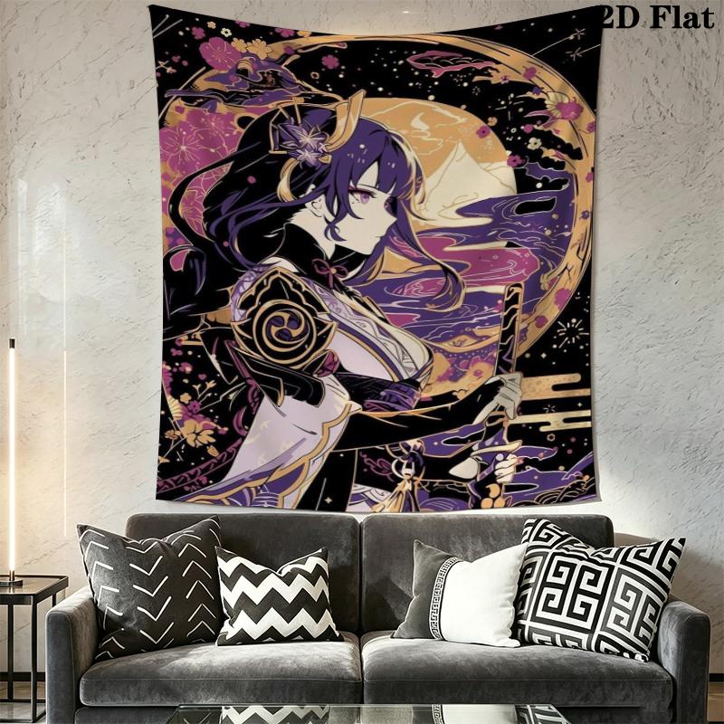 Genshin Impact Wall Tapestry Aesthetic Wall Hanging Printed Fabric Blanket Decorative Tapestries for Bedroom Living Room Home Decor