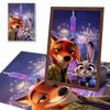 Diamantmosaik Buntes Diamantbild Nick und Polizistin Judy Das Kaninchen Vollrund Stickerei Cartoon Kreative Hobbys Wanddekor