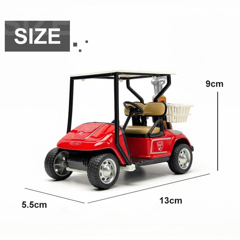 1:38 Alloy Vintage Diecast Golf Cart Buggy Shuttle Model Classic Pull Back Car Model Miniature Vehicle Replica Collection