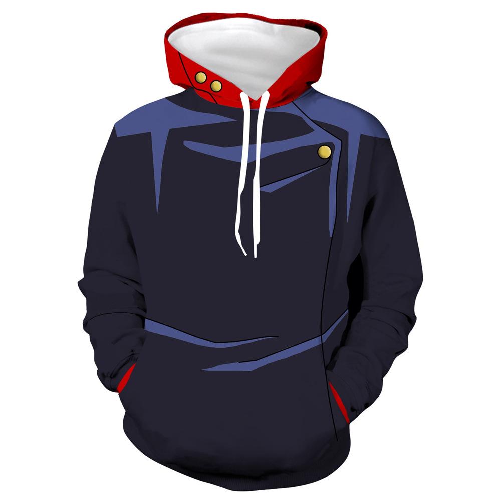 3D Digital Printing Men's Hooded Sports Sweatshirt Fashion Cartoon Animation Casual Sweatshirt