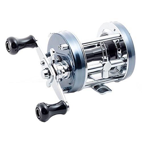 Abu Garcia Ambassadeur 6500CS Rocket Blue Gray Right-Handed Double Handle Topwater Round Reel for Bass, Snakehead, Catfish