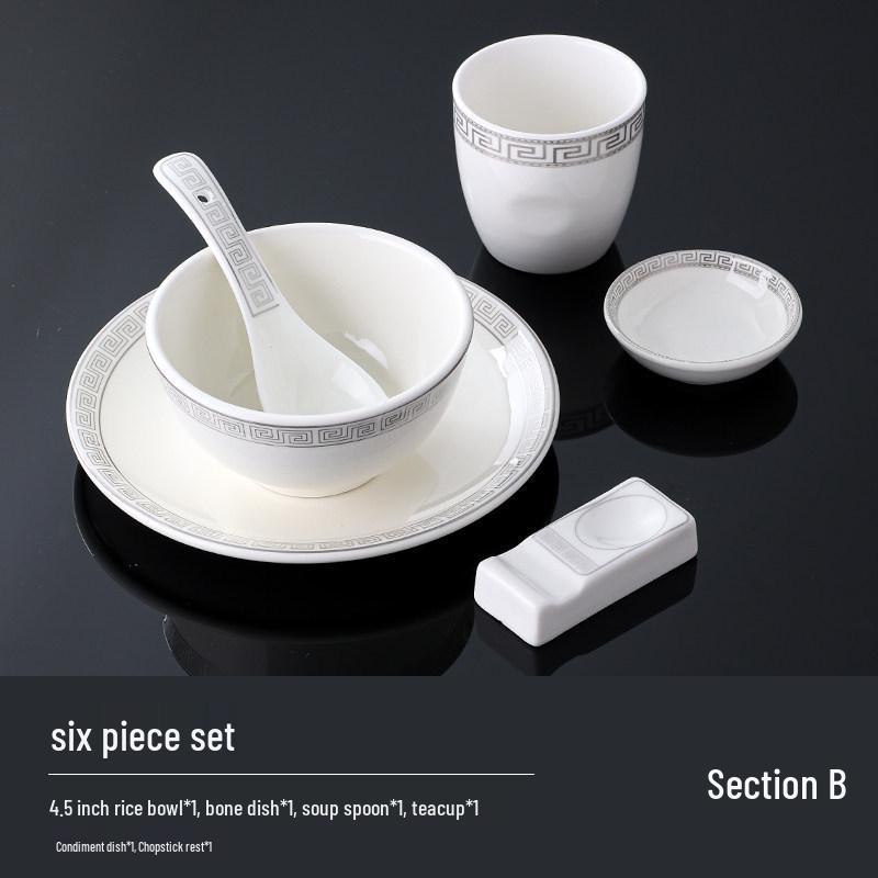 Luxury Ceramic Tableware Set - 4-Piece High-End Bowls, Plates & Dishes for Hotels & Restaurants