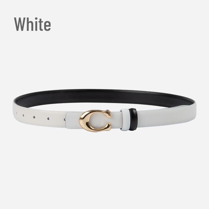 

Женский кожаный ремень с пряжкой в виде буквы C - Мода в корейском стиле, Универсальный декоративный ремень из натуральной кожи для осени и зимы 105 cm