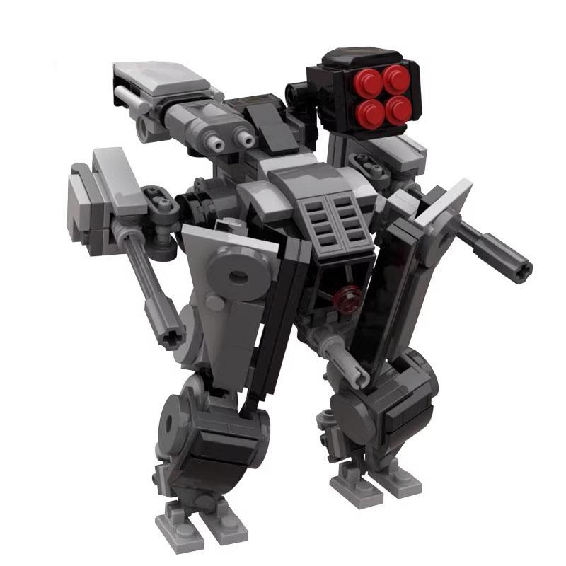 Non-Toxic Science Fiction Military Combat Robot Armed Bipedal Walking Mecha Rong Building Block Moc Building Toy Model