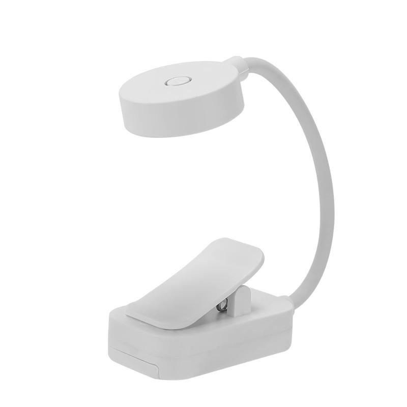 

1Pc Portable LED Clip-on Reading Light, Three Color Temperatures, Long Press to Adjust Brightness, White Shell белый