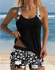 2026 European & American Printed Two-Piece Swimsuit - Women's Conservative Quick-Drying Boxer Briefs
