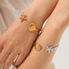 Stainless Steel Starfish Shell Open Bangle for Women, High-end Ocean Style Titanium Steel Bracelet
