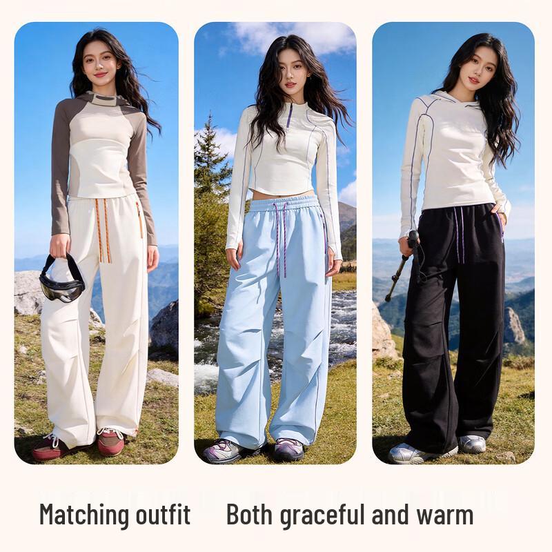 Baleno Women's Color-Block Drawstring Softshell Cargo Pants