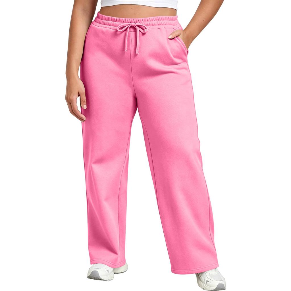 Unisex Size Sweatpants with Pockets Loose Straight Leg Casual Pants for Men and Women
