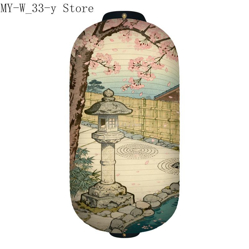 25x50cm Japanese-style Cherry Blossoms Cloth Lantern Ukiyo-e Traditional Printed Lantern Izakaya Cuisine Wedding Party Decor