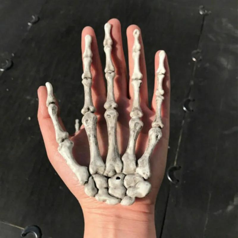 Halloween Skeleton Hand Scary Realistic Size Hand Bone Skull Decors Zombie Party Haunted House Halloween Terror Decoration Props