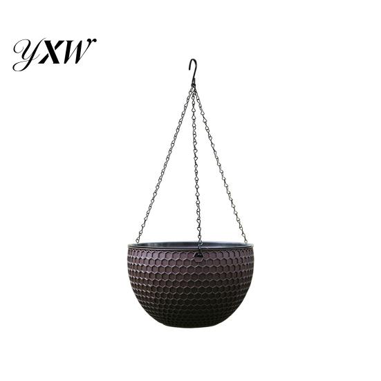 Flower Hanger Hanging Basket Imitation Honeycomb Self Water Absorption Plant Pot Waterproof Outdoor Resin for Garden