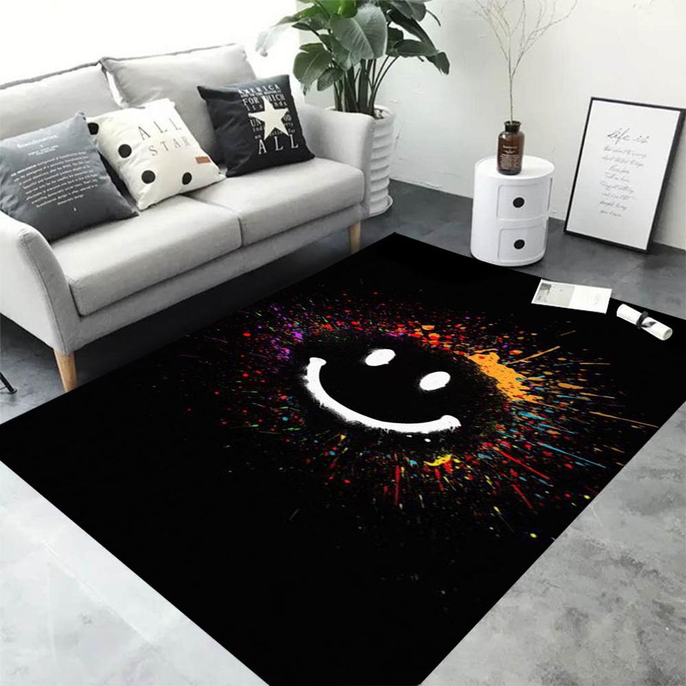 

3D Graffiti Smiley Face Area Rug Carpet Rug for Living Room Bedroom Sofa Doormat Decoration Kid Play Non-slip Floor Mat 40x60CM