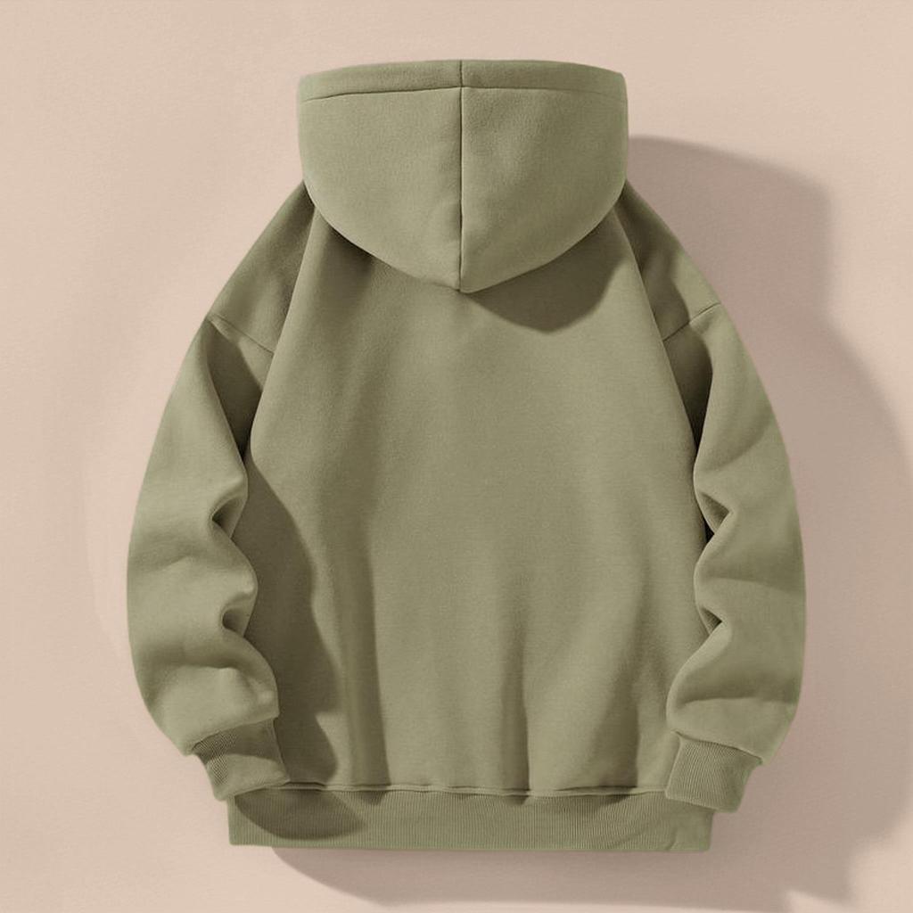 2025 Men's Heavyweight Fleece Hooded Sweatshirt: Autumn/Winter Half-Zip Casual Jacket