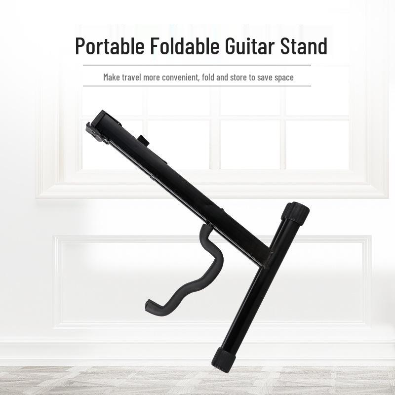 A-Type Wooden Folding Guitar Stand for Acoustic, Electric, Bass, and Pipa