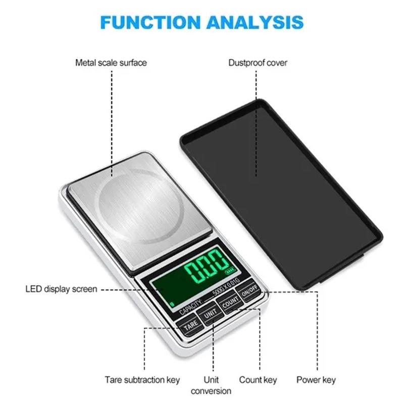 High Precision 0.01g 0.1g Digital Plam Scale Jewelry Scale LCD Display Portable Mini Digital Pocket Balance Weight Gram Scale