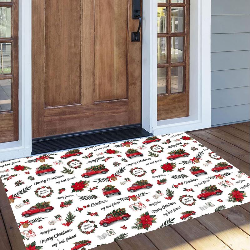 Christmas Pattern Square Area Rug Comfort Indoor Floor Carpet For Home Holiday Gift