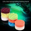 12Pcs 3inch Sponge Buffing Polishing Pad Kit for Car Polisher with Adapter