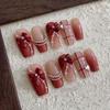 50Pcs Vinho Tinto Resina Laço Unha Charme A Granel Mix Tamanho 3D Fita Bowkont Mini Kawaii Nail Art Acessórios Diy Unhas Bonitas Decorações
