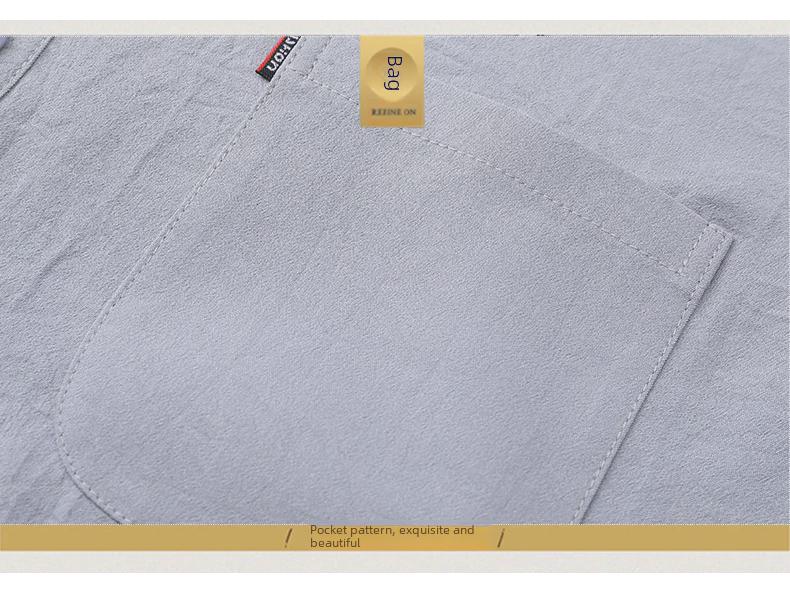 Ice Silk Short-Sleeve Summer Shirt for Middle-Aged and Elderly Men
