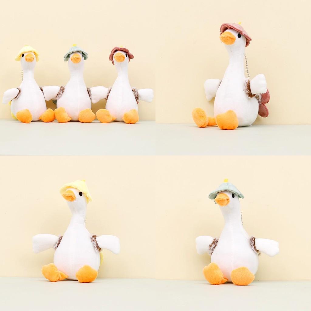 Sweet White Goose Plush Toy Keychain Fluffy Duck Doll Backpack Ornament