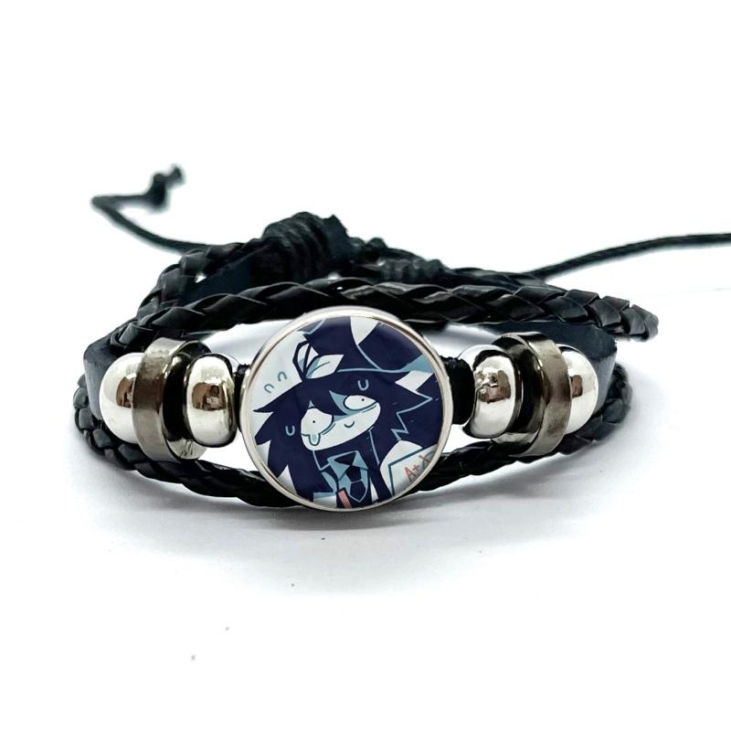 Carini FPE Cartone Animato Gioco Braccialetti in Pelle Claire Engel Braccialetti Intrecciati Multistrato Bangles Gioielli Fatti a Mano Regali