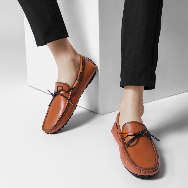 

Large size 2025 spring new men s shoes fashion casual shoes trendy Doudou shoes one pedal driving shoes loafers 38