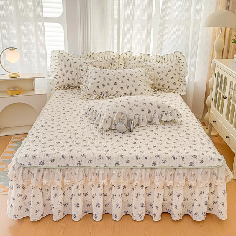 Solid Color Skin-friendly Bed Skirt Single Piece Four-season Universal Dust Cover Cover Ugly Bed Skirt, No Pillowcase