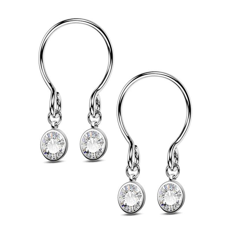 U Shaped Nipple Ring Fake Piercing Pendant Drip Zircon Nipple Chain Magnetic Clip On Body Jewelry