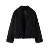 European & American Women's Fashion 2024 Autumn/Winter Casual Solid Color Furry Coat