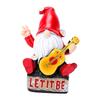 Garden Gnome Figurine Multifunctional Resin Funny Guitar Playing Dwarf Statue for Indoor Outdoor