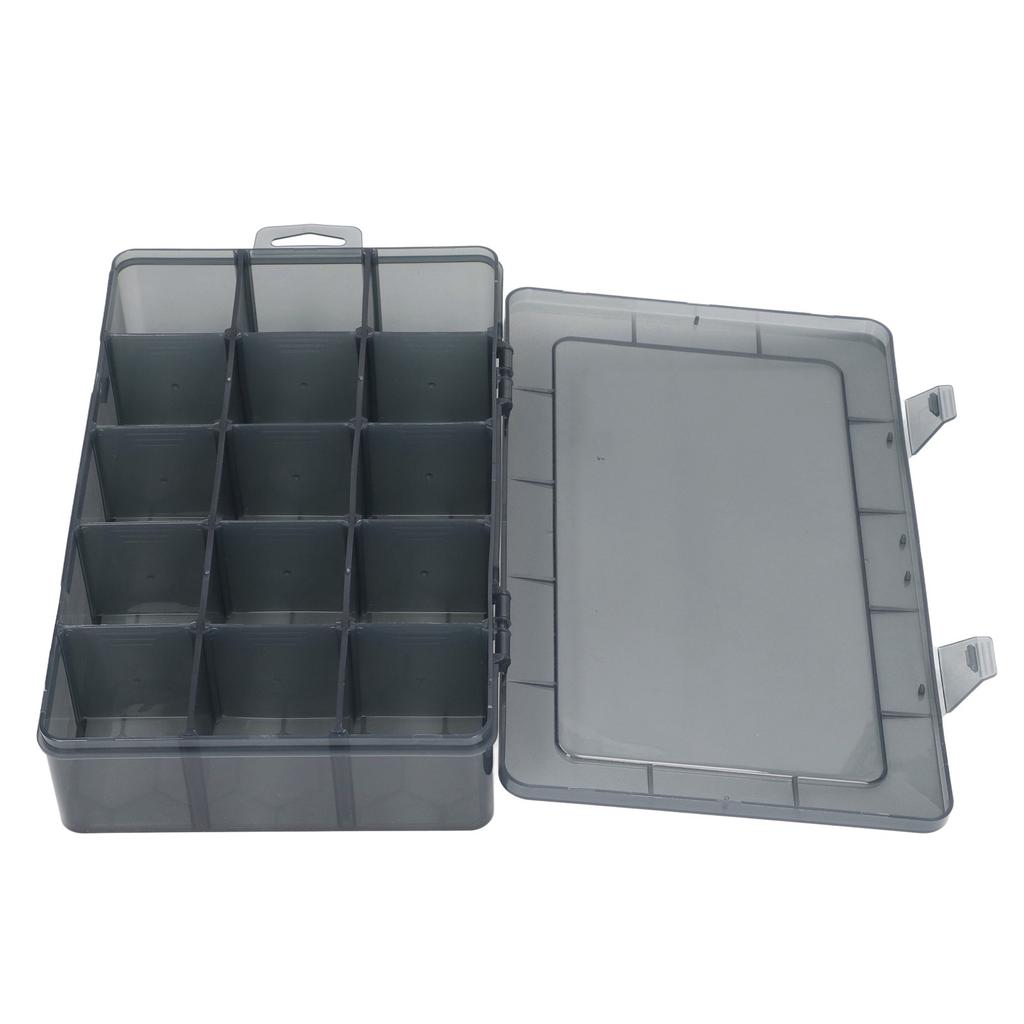 Teilebox PP 15 Fächer Transparent Klassifizierungs-Aufbewahrungsbox mit herausnehmbaren Trennwänden für Ringe Perlen