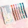 6pcs Floral Rollerball Pens Sakura Flower Cherry Blossom Fine Point 0.5mm Quick-Drying Liquid Ink Durable Plastic Material