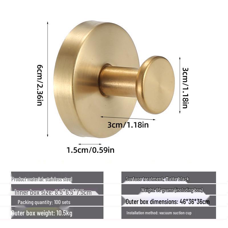 Stainless Steel No-Drill Suction Cup Hook for Kitchen & Bathroom