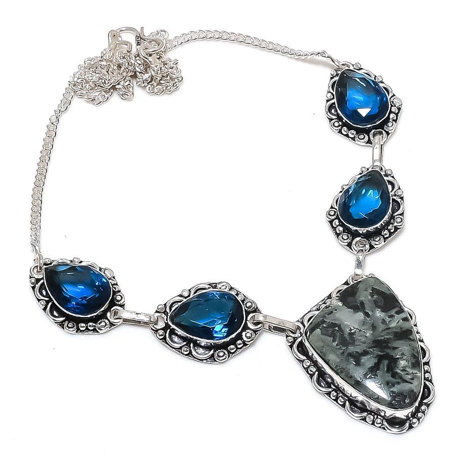 

Natural Star Galaxy, Quartz 925 Sterling Silver Jewelry Necklace 18 Y7f01