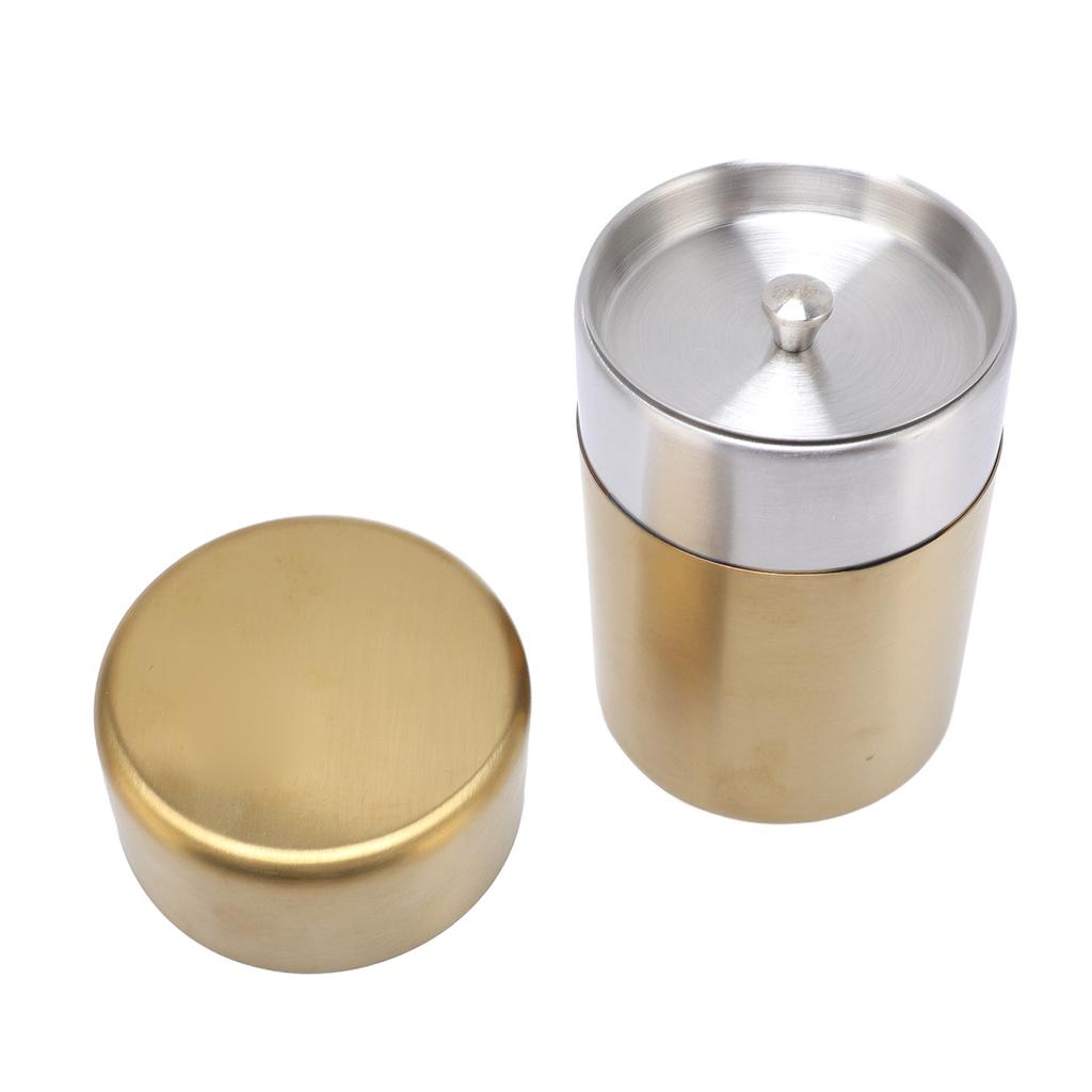 Tea Canister Gold 304 Stainless Steel Sealed Damp Proof Coffee Sugar Tea Leaf Jar