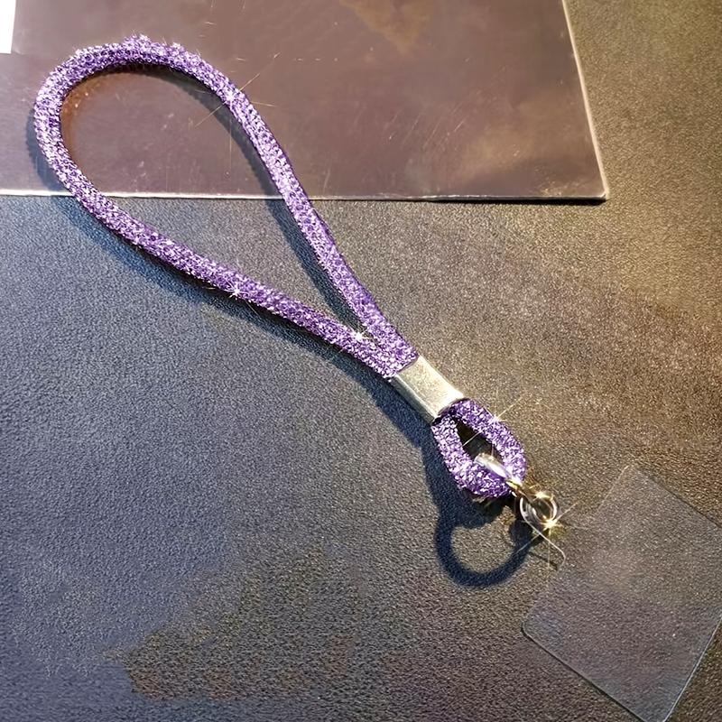 

1 шт. Блестящий шнурок для телефона со стразами, Защита от потери, Веревка с водными стразами, Роскошные хрустальные ремешки на запястье для мобильного телефона, Подвесной брелок