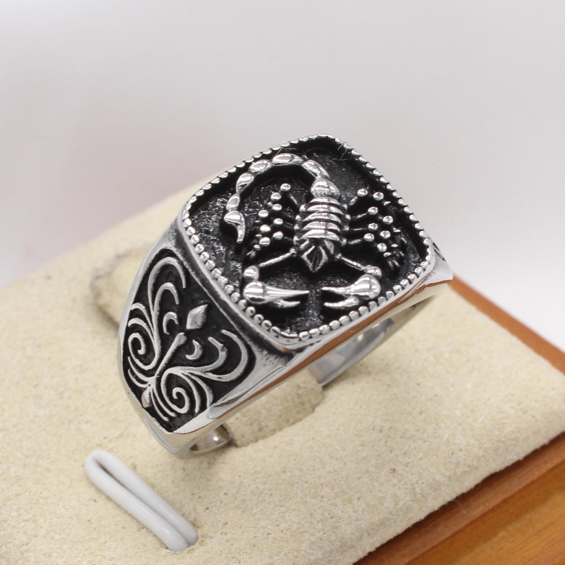 2026 Ювелирные изделия, Европейские и Американские Персонализированные Ретро Скорпион Мужские Ювелирные Аксессуары Кольцо No. 7